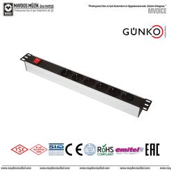 Günko PA AL SCH SW08 - 19'' 1U 8'li Grup Priz