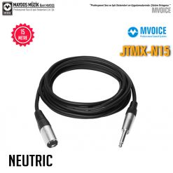 MVOICE JTMXN15 - Erkek Çivi Jack 'tan Erkek XLR'a Sinyal Kablosu / 15 Metre