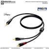 Procab CLA711 - Çift Erkek RCA'dan 3,5mm Stereo Mini Jack'a Ses Kablosu / 3 Metre