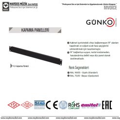 Günko PA CC RK KP 01 - 19'' 1U Kapama Paneli